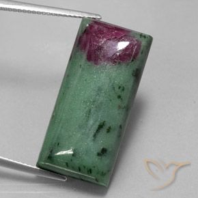 29.97ct Naturel Multicolore Rubis-Zoisite, Baquette, Opaque