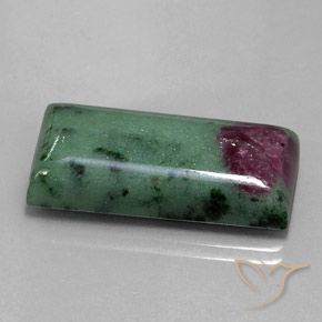 Rubis-Zoisite Multicolore naturelle Baquette, 29.97 ct, Opaque