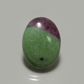 Rubis zoïsite multicolore naturelle coupe ovale, 14,29 ct, opaque