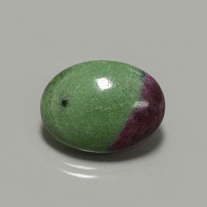 Rubis zoïsite multicolore naturelle coupe ovale, 14,29 ct, opaque