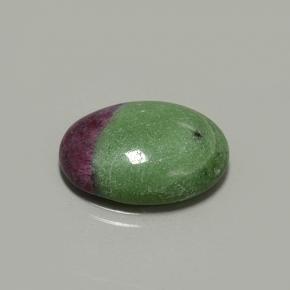 Rubis zoïsite multicolore naturelle coupe ovale, 14,29 ct, opaque