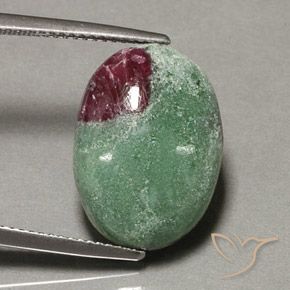 Rubis-Zoisite Multicolore naturelle ovale, 13.35 ct, Opaque