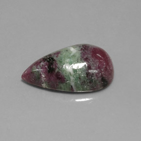 Rubis zoïsite multicolore naturelle en forme de poire, 13,52 ct, opaque
