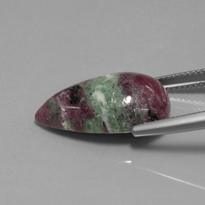 Rubis zoïsite multicolore naturelle en forme de poire, 13,52 ct, opaque