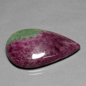 Rubis zoïsite multicolore naturelle en forme de poire, 44,82 ct, opaque