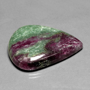 Rubis zoïsite multicolore naturelle en forme de poire, 55,69 ct, opaque