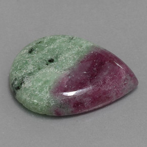 Rubis zoïsite multicolore naturelle en forme de poire, 15,70 ct, opaque