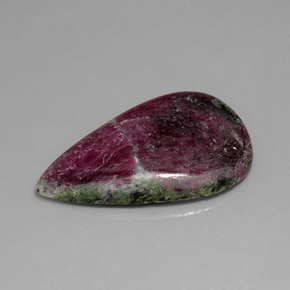 Rubis zoïsite multicolore naturelle en forme de poire, 29,84 ct, opaque