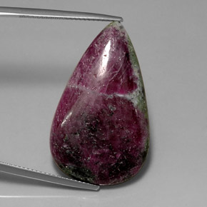 Rubis zoïsite multicolore naturelle en forme de poire, 29,84 ct, opaque