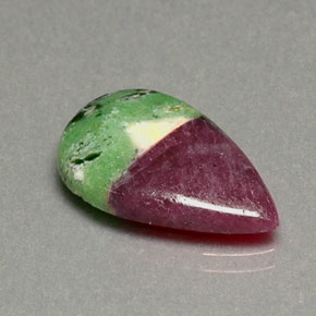 Rubis zoïsite multicolore naturelle en forme de poire, 9,26 ct, opaque