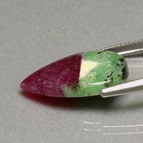 Rubis zoïsite multicolore naturelle en forme de poire, 9,26 ct, opaque