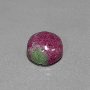 Rubis zoïsite multicolore naturelle coupe roude, 6,18 ct, opaque
