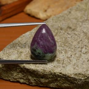 Rubis zoïsite multicolore naturelle en forme de poire, 8,53 ct, opaque
