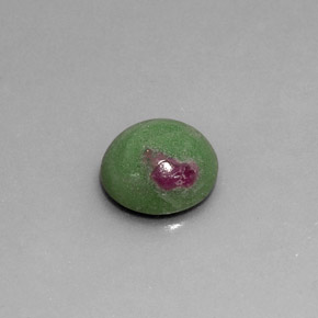 Rubis zoïsite multicolore naturelle coupe roude, 2,86 ct, opaque
