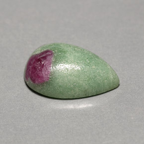 Rubis zoïsite multicolore naturelle en forme de poire, 5,73 ct, opaque