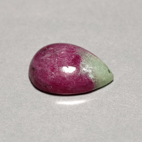Rubis zoïsite multicolore naturelle en forme de poire, 4,62 ct, opaque