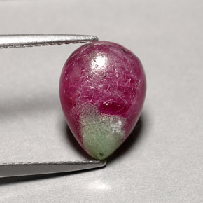 Rubis zoïsite multicolore naturelle en forme de poire, 4,62 ct, opaque