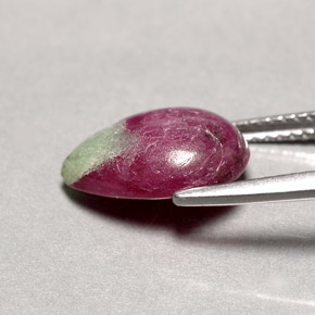 Rubis zoïsite multicolore naturelle en forme de poire, 4,62 ct, opaque
