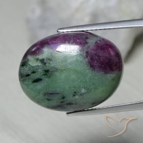 Rubis-Zoisite Multicolore naturelle ovale, 22.07 ct, Opaque