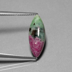 Rubis zoïsite multicolore naturelle marquise, 5,06 ct, opaque