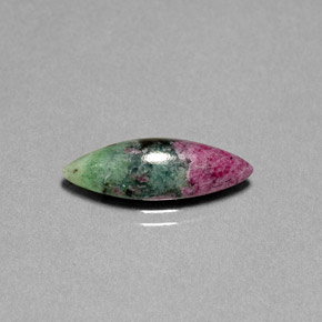 Rubis zoïsite multicolore naturelle marquise, 5,06 ct, opaque