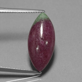Rubis zoïsite multicolore naturelle marquise, 9,44 ct, opaque