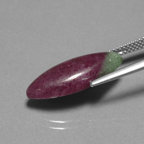 Rubis zoïsite multicolore naturelle marquise, 9,44 ct, opaque