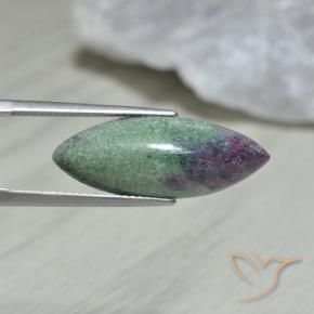 Rubis-Zoisite Multicolore naturelle Marquise, 9.37 ct, Opaque