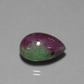 Rubis zoïsite multicolore naturelle en forme de poire, 18,64 ct, opaque