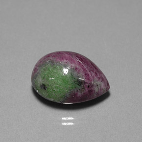Rubis zoïsite multicolore naturelle en forme de poire, 25,42 ct, opaque