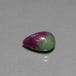 Rubis zoïsite multicolore naturelle en forme de poire, 5,18 ct, opaque
