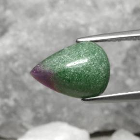 Rubis zoïsite multicolore naturelle en forme de poire, 5,62 ct, opaque