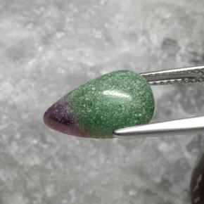 Rubis zoïsite multicolore naturelle en forme de poire, 5,62 ct, opaque