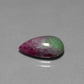 Rubis zoïsite multicolore naturelle en forme de poire, 6,11 ct, opaque