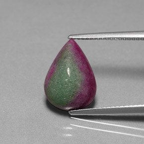Rubis zoïsite multicolore naturelle en forme de poire, 6,24 ct, opaque