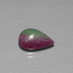 Rubis zoïsite multicolore naturelle en forme de poire, 6,24 ct, opaque