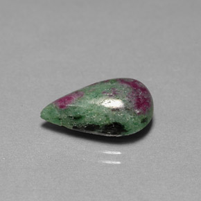 Rubis zoïsite multicolore naturelle en forme de poire, 6,78 ct, opaque