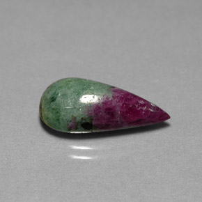 Rubis zoïsite multicolore naturelle en forme de poire, 6,99 ct, opaque