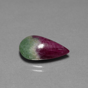 Rubis zoïsite multicolore naturelle en forme de poire, 7,01 ct, opaque