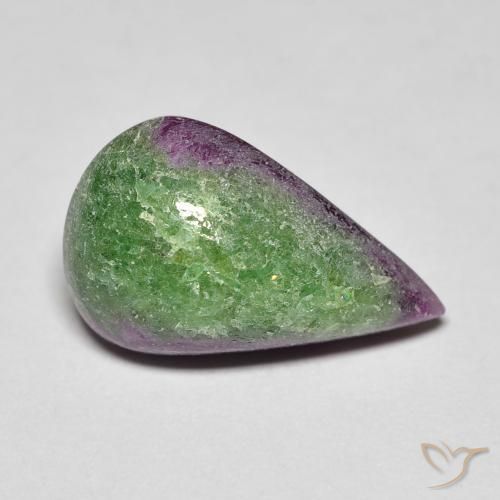 Rubis-Zoisite Multicolore naturelle En forme de poire, 8.22 ct, Opaque