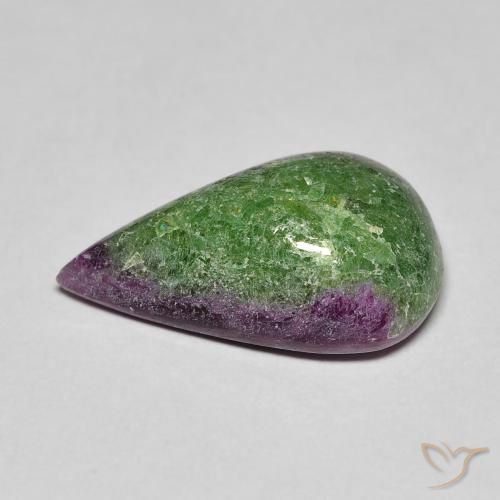 Rubis-Zoisite Multicolore naturelle En forme de poire, 8.22 ct, Opaque