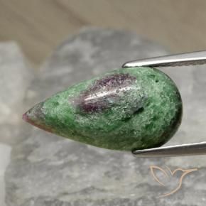Rubis-Zoisite Multicolore naturelle En forme de poire, 8.25 ct, Opaque