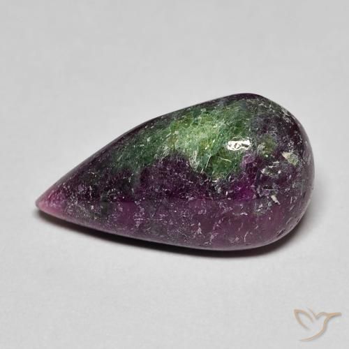 9.25ct Naturel Multicolore Rubis-Zoisite, En forme de poire, Opaque