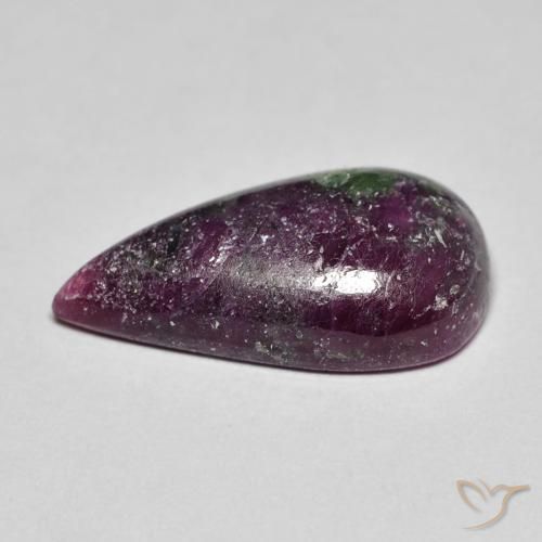 Rubis-Zoisite Multicolore naturelle En forme de poire, 9.25 ct, Opaque