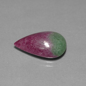 Rubis zoïsite multicolore naturelle en forme de poire, 9,30 ct, opaque