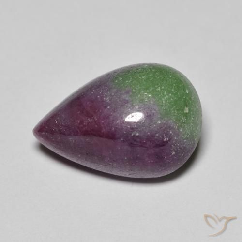 Rubis zoïsite multicolore naturelle en forme de poire, 9,67 ct, opaque