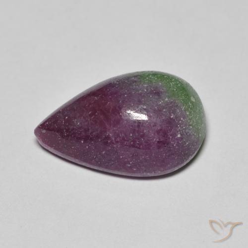Rubis zoïsite multicolore naturelle en forme de poire, 9,67 ct, opaque