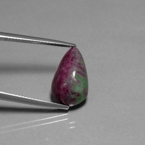 Rubis zoïsite multicolore naturelle en forme de poire, 11,05 ct, opaque