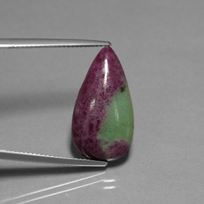 Rubis zoïsite multicolore naturelle en forme de poire, 12,16 ct, opaque