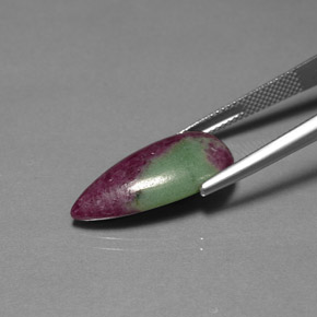 Rubis zoïsite multicolore naturelle en forme de poire, 12,16 ct, opaque